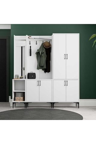 Set 5040-5000-5030 Royal Sol Aynalı 6 Kapaklı 9 Askılı 2 Raflı Po