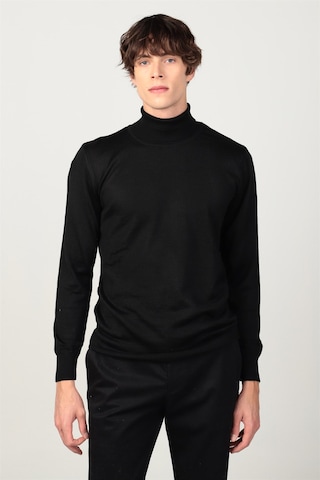 Tudors Slim Fit Dar Kesim Tam Boğazlı Yaka Düz Yün Erkek Kazak-23918 Çok Renkli