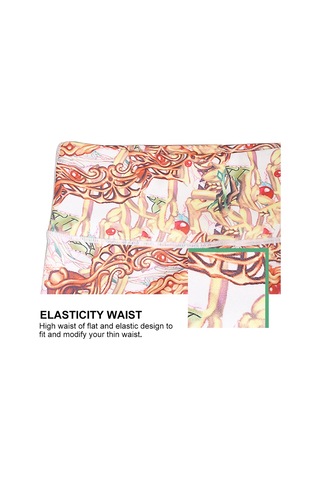 Paıyıge Kadın Baskılı Tavuskuşu Hk47 Yoga Pantolon Kırmızı - Beyaz