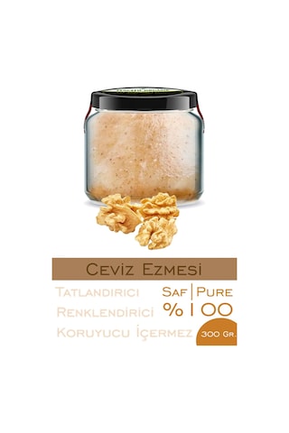 %100 Saf Ceviz Ezmesi Şeker İlavesiz Bi Kavanoz 330 Cc. Cam Kavanozda Katkısız Yerli Ceviz Ezmesi