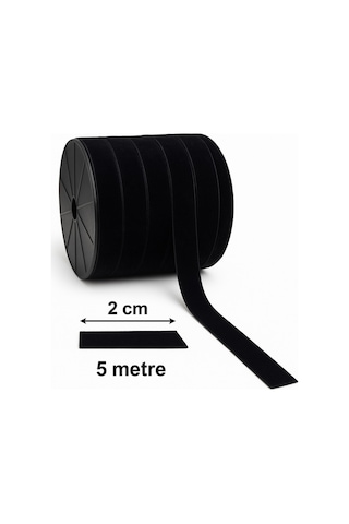 Paşateks 2 Cm Düz Kadife Şerit Siyah 5 Metre Hobi, Aksesuar, Dikiş Malzemesi