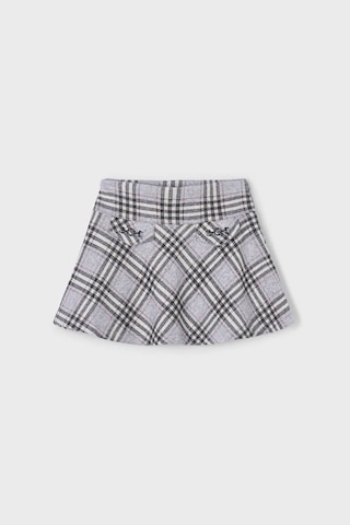 Kız Çocuk A Kesim Jakarlı Ekose Etek - Gri Gri