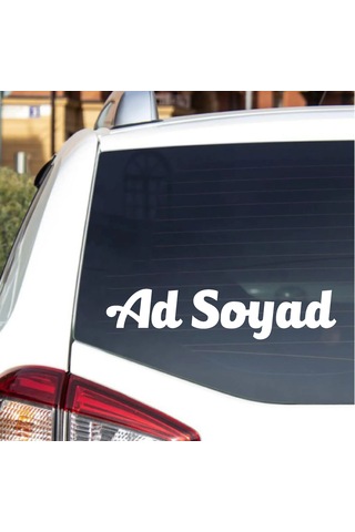 Kişiye Özel Ad Soyad Sticker 2 Adet - Araba Oto Motosiklet Karavan Sticker - 00096 12 Cm