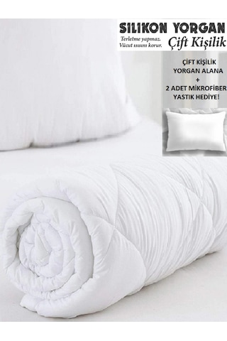 Nishev Antialerjik Silikon Çift Kişilik Yorgan 2 Adet Microfiber Yastık Hediyeli Beyaz Nishev Antialerjik Silikon Çift Kişilik Yorgan 2 Adet Microfiber Yastık Hediyeli Beyaz