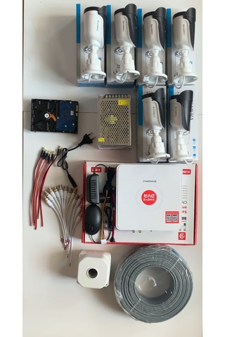 6'lı Kameralı Güvenlik Kamerası Seti - Kdj-6s-8w-ss-p-v1