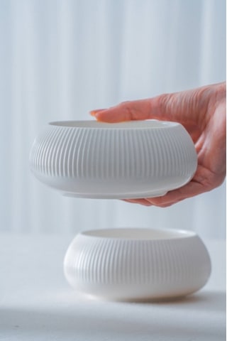 Acar Bianco Perla Porselen Yuvarlak Kase - 14x6 Cm beyaz