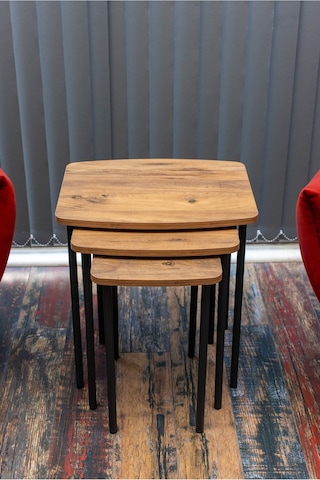 Arpelia Harmoni Zigon Sehpa 3'lü Siyah