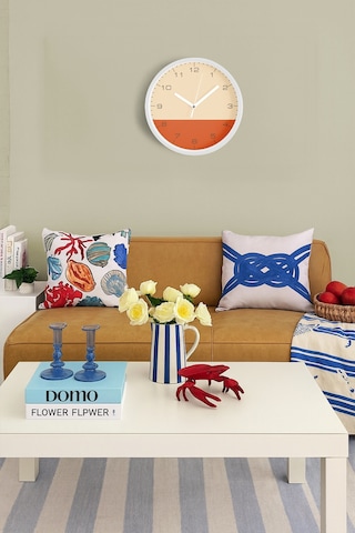Modern Tasarım Duvar Saati - 35cm - Önü Camlı Beyaz Kasa - Sessiz Mekanizma-jh0616 Beyaz