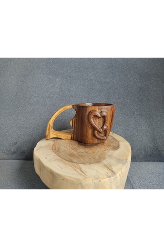 Kuksa Kök Ceviz Kalp Kabartmalı 190 Ml Çok Renkli