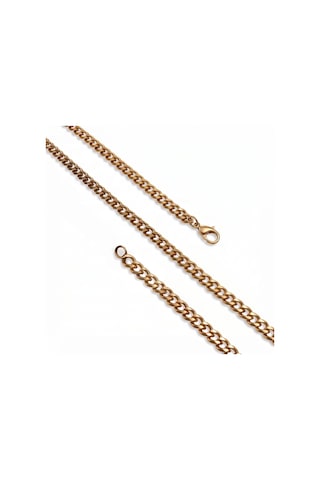Premium Parlak Ve Şık Mariner Zincir Erkek 316l Çelik Kolye 6x2mm 55cm 3183eck037 - Gold Renk Altın