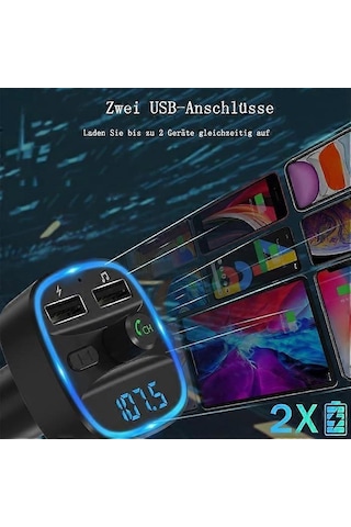 Wireless Bluetooth 5.0 Fm Transmitter Dual Usb Car Charger,car Radio Adapter Music Player Support Usb/sd Card.