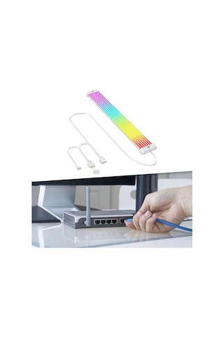 Homyl Rgb Güç Uzatma Kablosu Pc Manyetik Montaj 8p-çift-8p