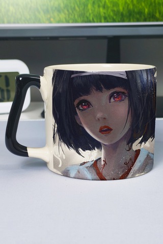 Noragami Anime Baskılı Seramik Lüks Kupa 1 Adet Özel Siyah Kulp Dalga Kulp V1d Çok Renkli