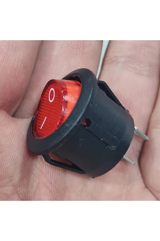 Ic-133-5 Yuvarlak Kırmızı Işıksız Anahtar On-off 2p