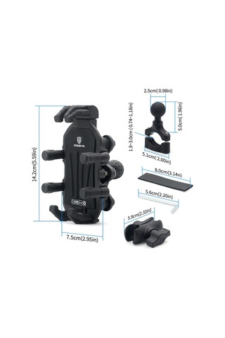 Sones Açık Hava Motosiklet Alüminyum Alaşımlı Darbe Emici Cep Telefonu Tutucu Gidon Modeli