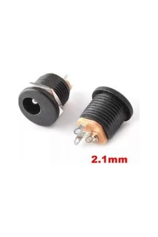 Dc Jack 2.1mm Yuvarlak Somunlu - 50 Adet