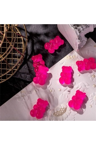 Flybuy 10 Adet 3d Jöle Ayı Tırnak Sanatı Reçine Taşları Kawaii - 10pcs