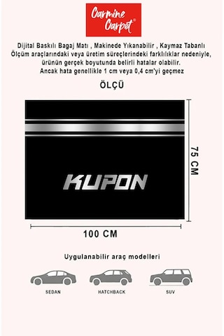 Dijital Baskı Dekoratif Kupon Desen Araba Bagaj Matı Yıkanabilir Bagaj Havuzu
