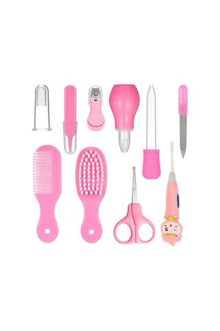 Vkemall Bebek Bakım Seti 10 Parça - Işıklı Kulak Temizleyici, Tırnak Makası, Burun Aspiratörü İle Yenidoğan Hijyen Kiti