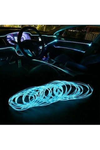 Trendlıfeoto 2 Metre Buz Mavi Araç Içi Torpido Ledi Renkli Ip Neon Ip Led Şerit Led Neon Ip Led