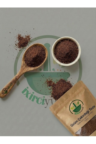 İxirciyusuf Üzüm Çekirdeği Tozu Grape Seed Powder Ground Grape Seed Vitis Vinifera Seed Powder Doğal Öğütülmüş 100 G