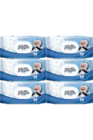 Familia Islak Havlu Mendil Mineralin Iyiliği 90 Yaprak Plastik Kapaklı 6Lı Set 540 Yaprak