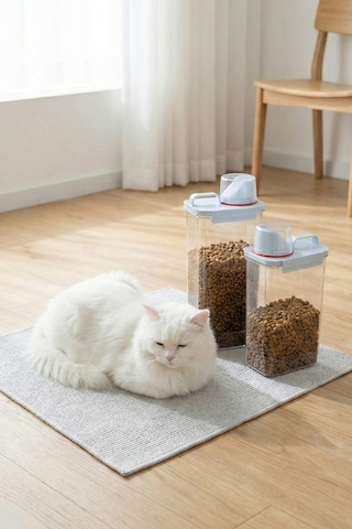 2'li Sızdırmaz Kedi Köpek Mama Saklama Kabı 2300 Ml Ve 2800 Ml