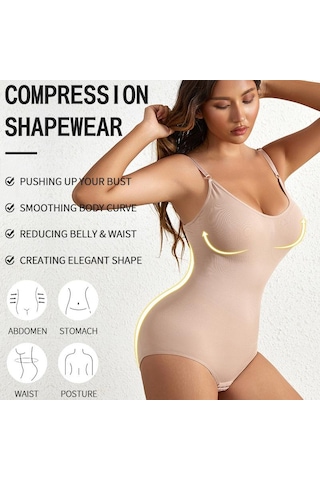 Bej Flarixa Dikişsiz Vücut Şekillendirici Kadın Bodysuit Açık Kasık Shapewear Doğum Sonrası Karın Kontrol Shapewear Zayıflama İç Tulum