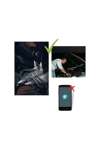Led Işıklı Çalışma Eldiveni Siyah