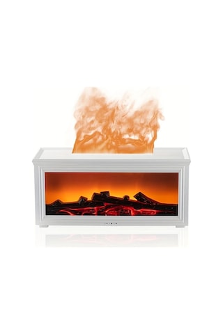 Techbloom 2025 Yükseltme 3d Alevli White Aroma Difüzör Uzaktan Kumandalı 6 8 10 Saat Zaman Ayarlı Nemlendirici Ev Ofis Yoga Spor Salonu Ahşap