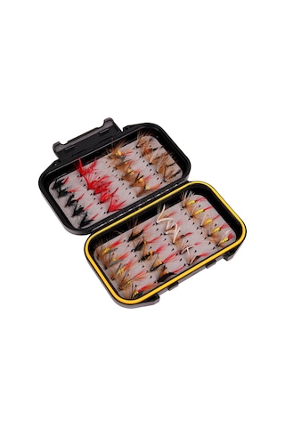 Yuntech01 40 Adet Su Geçirmez Abs Kutulu Orman Balıkçılığı Sünger Seti - Keskin Karbon Çelik İğneler, Farklı Balık İhtiyaçları İçin Uygun