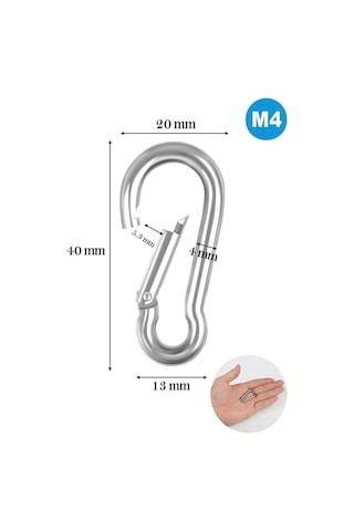 Ayrex M4 Karabina Çinko İle İşlenmiş 316 Paslanmaz Çelik 40x20x4 Mm 10 Adet