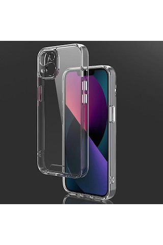 Apple Uyumlu iPhone 14 Plus Kamera Korumalı Soket Şeffaf Kılıf
