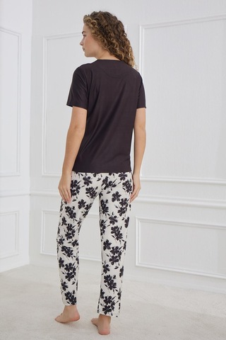 Kompedan Marla Kadın Bisiklet Yaka Pijama Takım 30102 Siyah