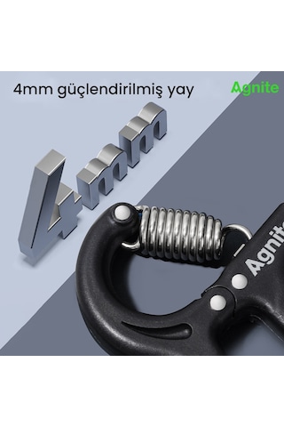 Agnıte Ayarlanabilir Mekanik Sayaçlı El Yayı Güç Artırıcı Siyah