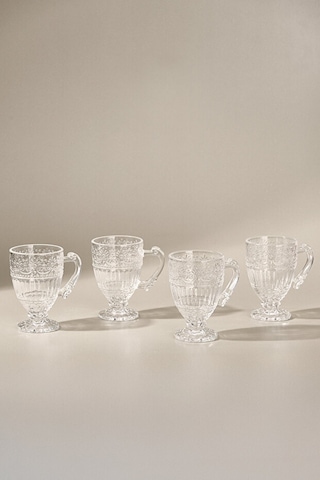 Karaca Leyla 4 Kişilik Çay Fincan Seti 190 Ml Şeffaf
