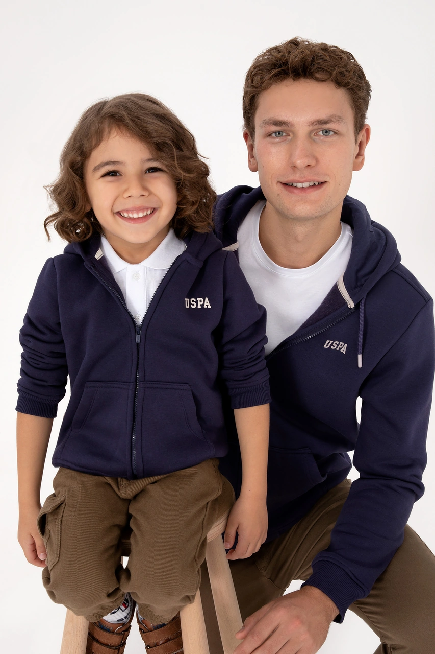 U.S. Polo Assn. Erkek Çocuk Mürdüm Fermuarlı Kapüşonlu Sweatshirt 50313852-VR074