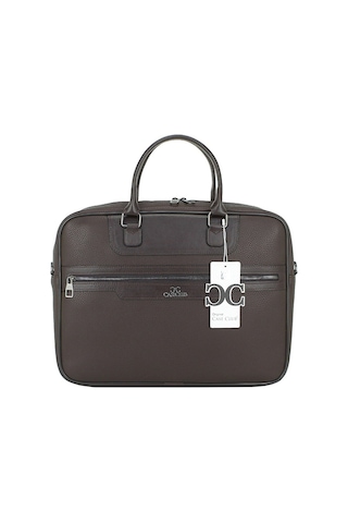 Case Club Unisex Evrak Çantası 15,6'' Laptop Bölmeli Omuz Askılı-Kahverengi
