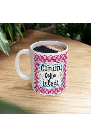 Canım Öyle İstedi Porselen Esprili Kahve Kupası - Motto Hediyelik Kupa Çok Renkli
