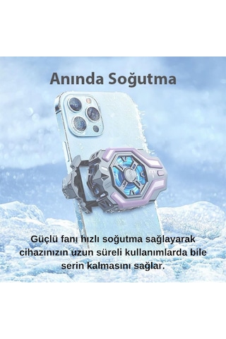 Polham Universal Işıklı Radyatörlü Süpercool Oyuncular İçin Telefon Soğutma Fanı, Kompakt Soğutucu