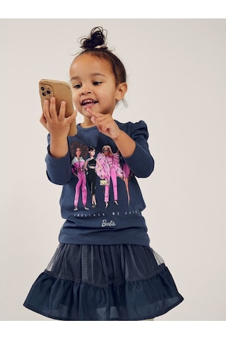 Name It Barbie Antrasit Kız Çocuk Sweatshirt 13221132 001