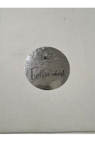 Aysan Etiket Gümüş Renk Teşekkür Ederiz Etiketi 50mm Çap 1