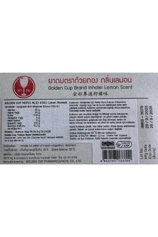 Golden Cup Nefes Açıcı Koku Limon 2.3 Cc Aromatik