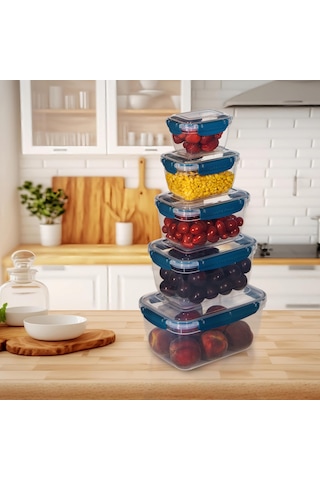 5'li Master Dikdörtgen Saklama Kabı 550 ML - 1000 ML - 1800 ML - 3000 ML - 5000 ML 001