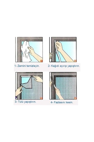 2 Adet 150x130 Cm Pencere Sinekliği Tül Sineklik Perde