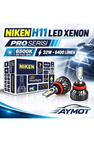 Niken H11 Pro Serisi Led Xenon Far Ampulü 6500k Güçlü Beyaz Işık -
