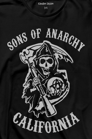 Sons Of Anarchy California Skull Hayalet Uzun Kollu Tişört Baskılı T-shirt 001