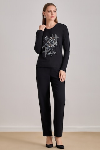 Düz Kesim Siyah Viskon Bluz Siyah