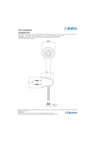 Eca Spylos Mafsallı El Duş Seti Banyo Üst Takım 102117378 Krom