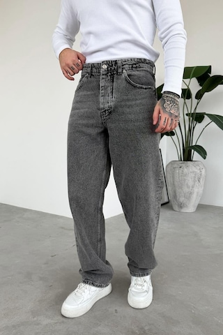 Dokulu Gri Soft Degrade Basic Regular Pantolon Dokulu Gri
